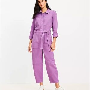 LOFT Denim  Belted Jumpsuit